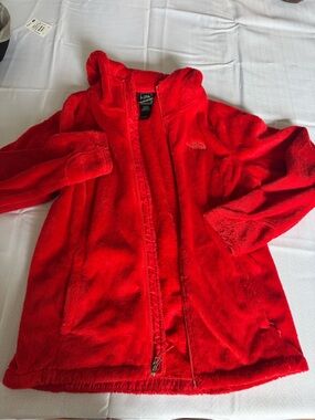 The North Face Red Fuzzy Zip-Up Jacket